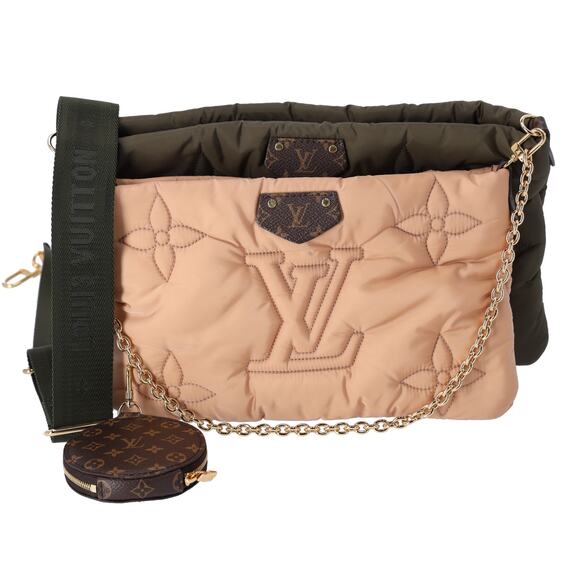Louis Vuitton Maxi Multi Pochette Accessoires LV Pillow Shoulder Bag Khaki Beige - Picture 1 of 8